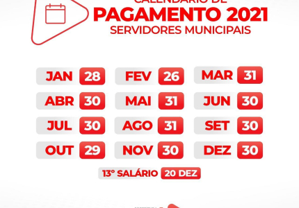 Prefeito Zé Cocá divulga calendário de pagamento dos servidores municipais